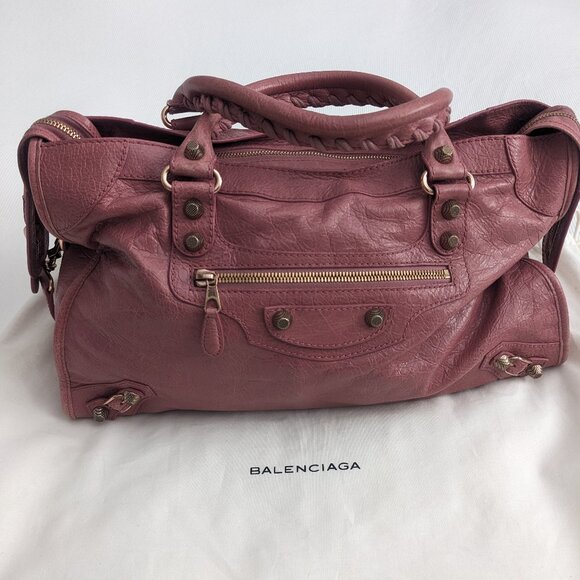 BALENCIAGA Rose Gold Hardware City Bag in Rose - Picture 1 of 6